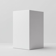 Naklejka premium Minimalist Still Life: A Clean White Rectangular Prism on a Neutral Gray Background