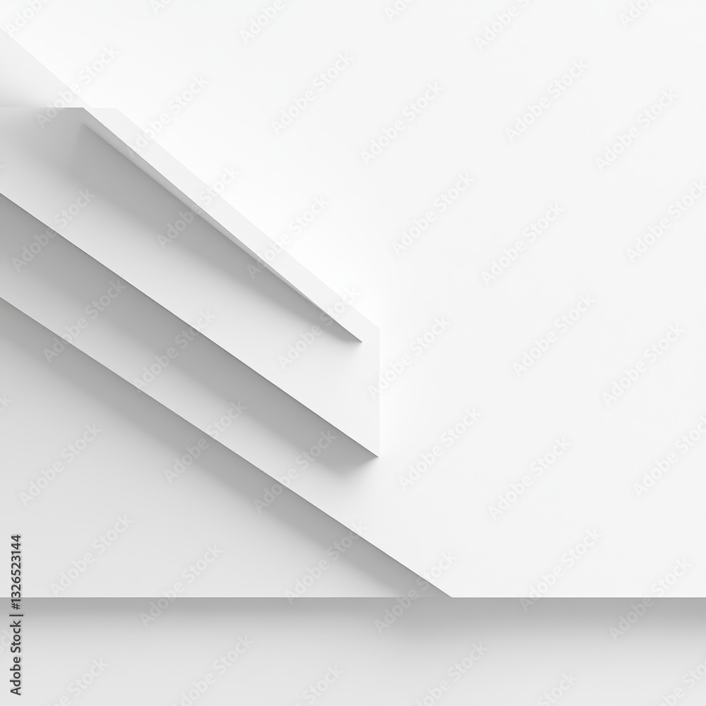 Leinwandbilder minimalist white architecture: abstract geometric composition of lines and shadows