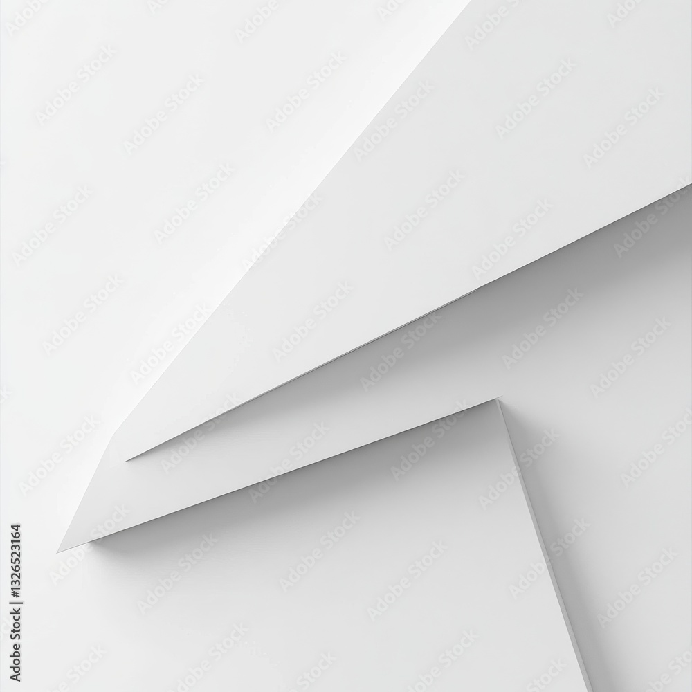 Poster minimalist white: an abstract composition of lines, planes, and subtle shadows