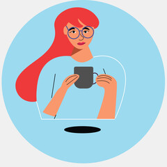 lady having a cup of coffee vector design clean and latest
