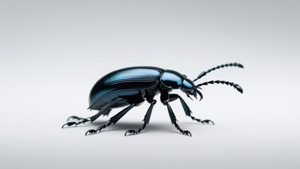 Sleek Black Beetle Macro Photography Close Up