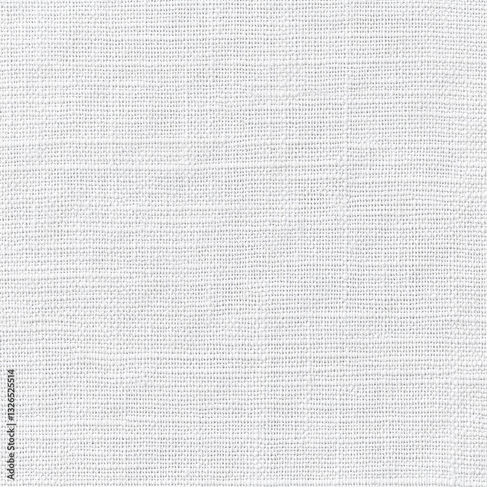 Poster Subtle White Woven Fabric Texture with Delicate Grid Pattern, Ideal for Backgrounds and Design Projects requiring clean, simple textiles.