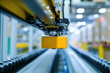 Automated warehouse retrieval system in action with robotic arm Generative AI