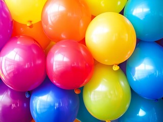 tons of colorful inflatable balloons background