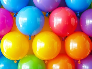 tons of colorful inflatable balloons background
