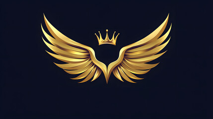 Obraz premium Elegant Gold Bird Wings Logo for Angelic Business Concepts