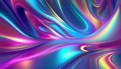Obraz premium Iridescent neon background, holographic abstract soft colors backdrop