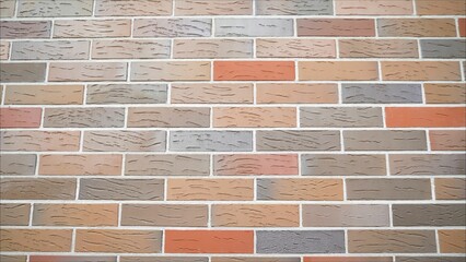 Colorful brick wall forming an interesting textured background
