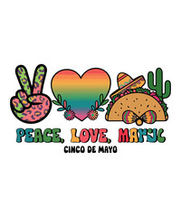 ''Peace Love Cinco De Mayo Sublimatio''
