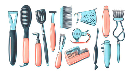 Professional Design with Inscription Centered Around Hairdresser Tools Illustration