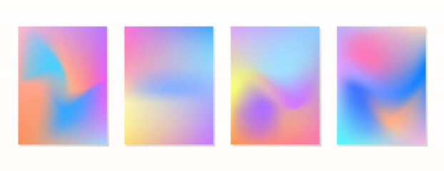 SET SOFT COLOR GRADIENT MESH FLUID BLURRED BACKGORUND DESIGN VECTOR TEMPLATE GOOD FOR POSTER, WALLPAPER, COVER, FRAME, FLYER, SOCIAL MEDIA 