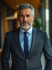 Confident businessman in elegant suit and tie