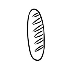 Simple French Bread Baguette Icon 