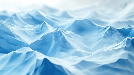 Obraz premium Abstract icy blue mountain range landscape.