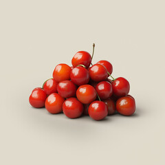 Sweet Cherries Pile &ndash; Isolated on White Background with Clipping Path