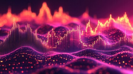 business investment concept, Abstract visualization of sound waves in vibrant colors.
