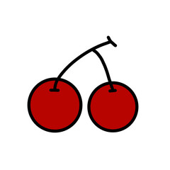 red cherries on white background