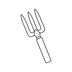 Garden fork tool used for soil cultivation and preparation in an urban garden setting