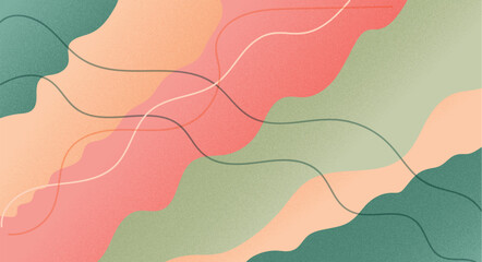 Groovy retro abstract background with grain effect, vintage design