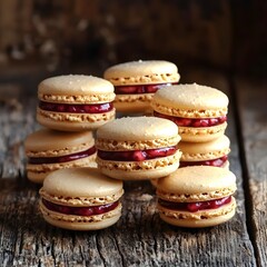 A beautiful stack of colorful macarons on display showcasing their unique flavors and textures for all to enjoy