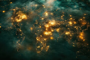 Global logistics network map showcasing connectivity and transport pathways Generative AI