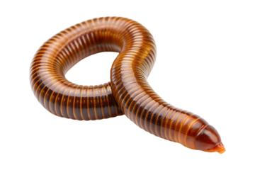 Lumbricus terrestris isolated on transparent background 