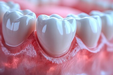 Inflamed Gums and Dental Health Hyperrealistic 3D Illustration of Teeth and Gum with Inflammation