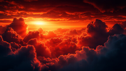 A surreal and mystical sky with glowing red clouds set against a black void, offering a dreamlike and eerie atmosphere. The wide banner format provides ample room for text or creative design (1)