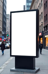 Empty urban panel screen banner. Billboard mock-up city outdoor poster blank street ad sign. 