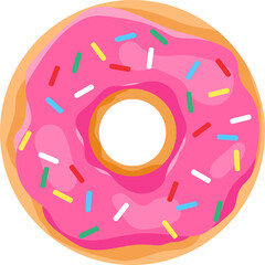 Donut, realistic donut icon isolated on white background. Donut icon. Vector, background image, poster, illustration.