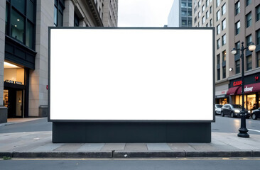 Empty urban panel screen banner. Billboard mock-up city outdoor poster blank street ad sign. 