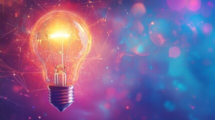 A glowing lightbulb on a pastel background, symbolizing innovation and ideas. picture