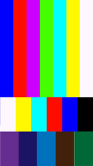 Vertical Error TV Screen Test. Television Test Pattern Stripes