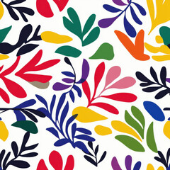 simple colorful patterns with a white background, repeating patterns