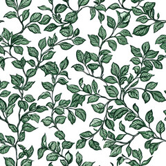 A floral pattern in fresh green, soft yellow, and pastel pink, embodying new growth and spring’s freshness. Includes black and white variations, perfect for textiles, wallpapers, and elegant designs.
