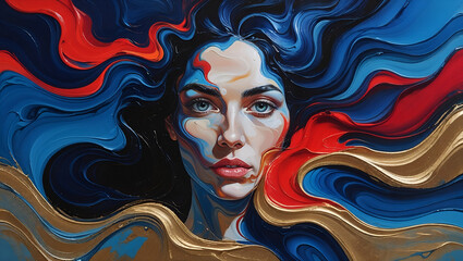 face of a woman with painted face