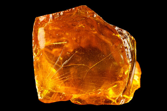 Translucent golden copal resin with natural fractures and smooth glossy surface.