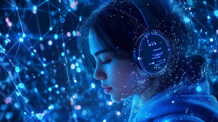 Fototapeta premium Digital Connection Through Music