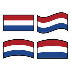 Netherland flag wave vector illustration modern simple design