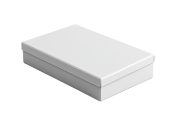 Clean white box design on transparent background
