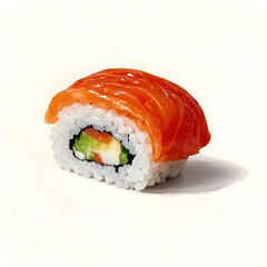 Delicious fresh sushi with chopsticks on a plate