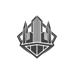 Fototapeta premium City Skyline Logo - Real Estate Agency Branding
