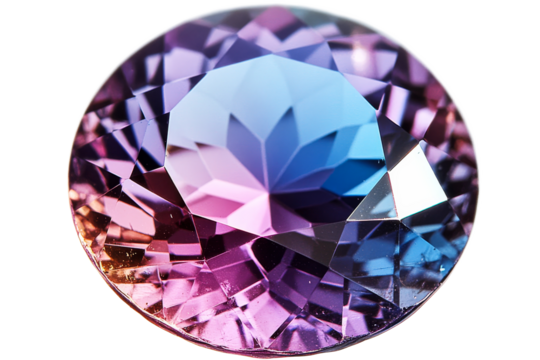 Beautiful crystal with gradient hues and detailed facets