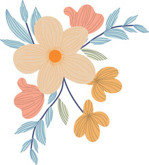 A beautifully crafted flower border with elegant botanical details, perfect for invitations, greeting cards, wedding designs, and decorative projects.