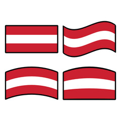 Austria flag wave vector illustration modern simple design