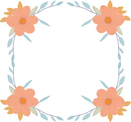 Obraz premium A beautifully crafted flower border with elegant botanical details, perfect for invitations, greeting cards, wedding designs, and decorative projects.