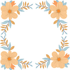 A beautifully crafted flower border with elegant botanical details, perfect for invitations, greeting cards, wedding designs, and decorative projects.