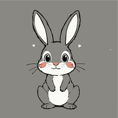 Obraz premium Adorable Cartoon Rabbit Illustration. Vector image