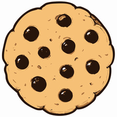 Chocolate Chip Cookie illustration. Vector image