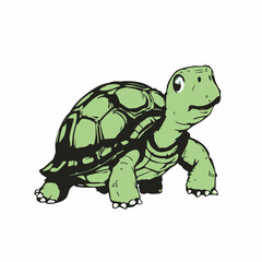 Fototapeta premium Cute Cartoon Tortoise Illustration. Vector image